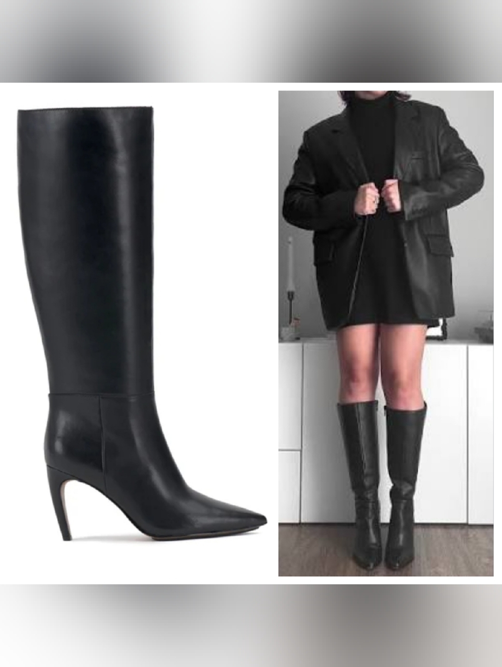 Vince Camuto Brigitte Pointed Toe Knee High Boot Wide Calf